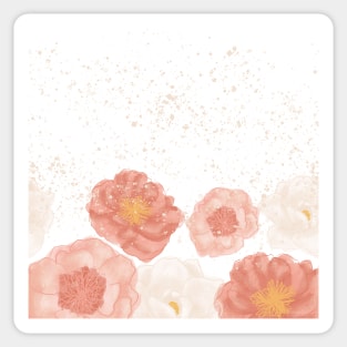 Cascading Peonies Sticker